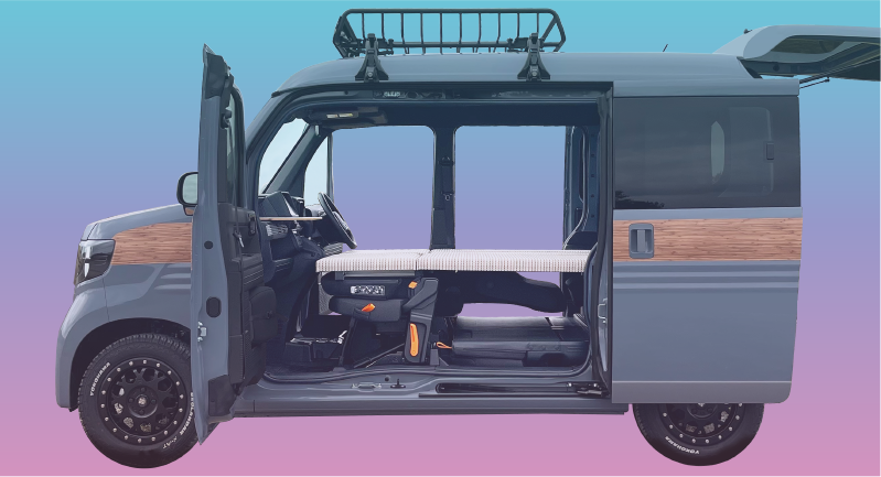 Honda Cars 神奈川中のRakuneru N-VAN横から見た画像